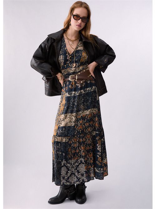 Abito lungo con balze LIU JO | WF6165TS061/L9156